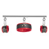 BDSMaster Kit Barre de maintien Collier et Menottes Simply Dom Rouge et Noir